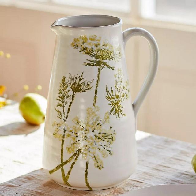 Queen Annes Lace Ceramic Pitcher