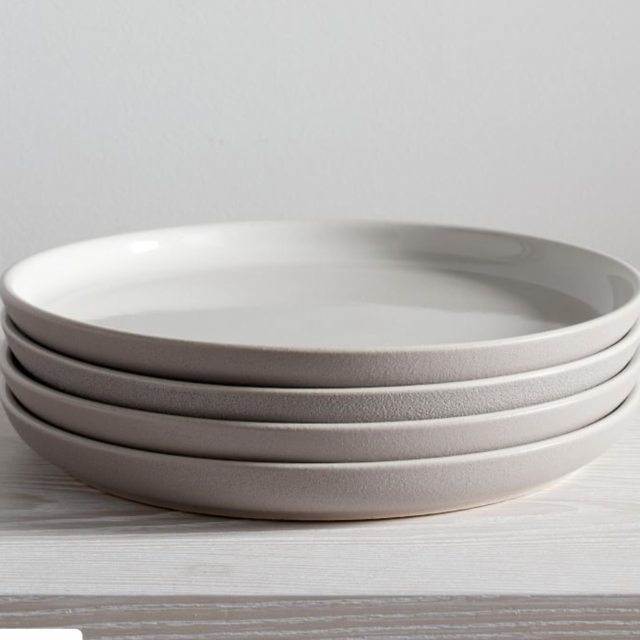 Kaloh Stoneware Dinner Plates - Charleston Gray, Set of 8