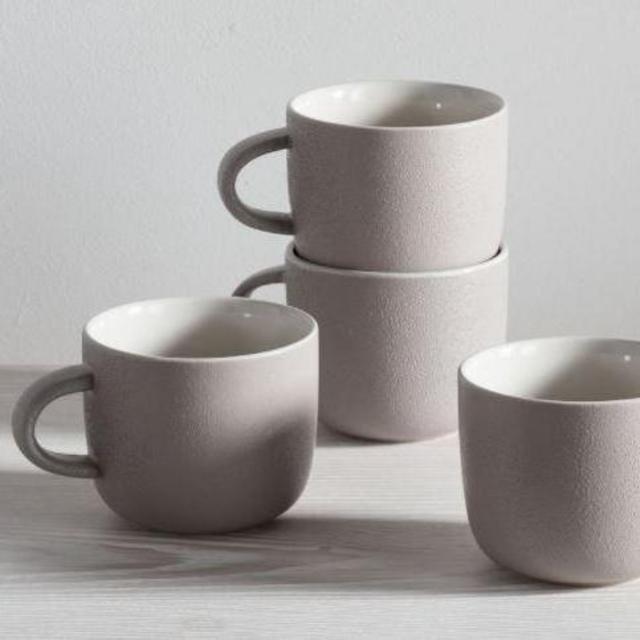 Kaloh Stoneware Mugs (Set of 4), Charleston Gray Color