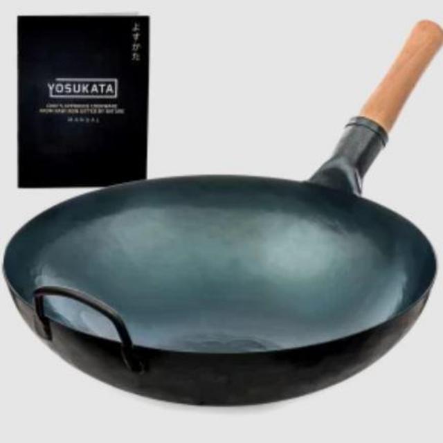 14" Blue Carbon Steel Wok Pre-Seasoned