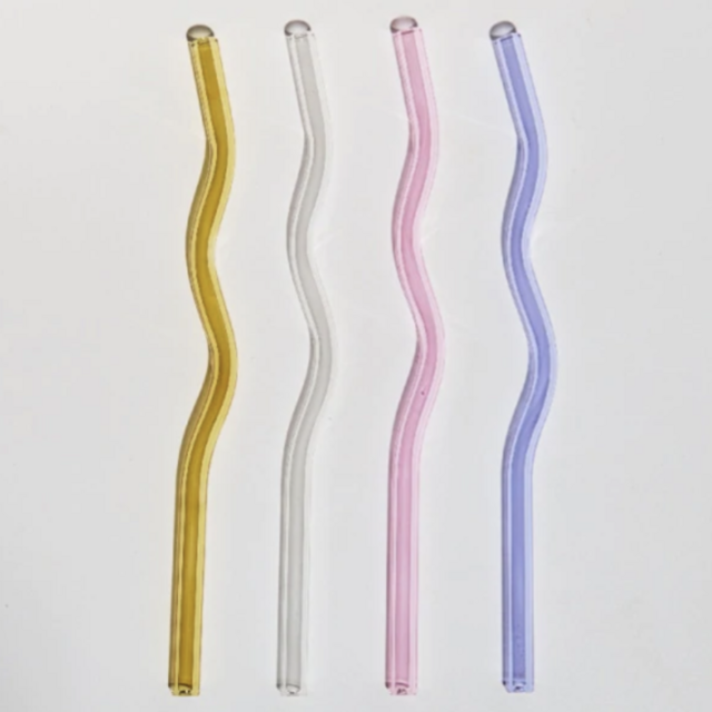 handmade wavy glass straws