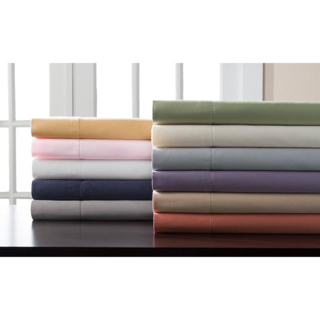 Hemstitch 400 Thread Count Sateen Solid and Striped Cotton Sheet Set