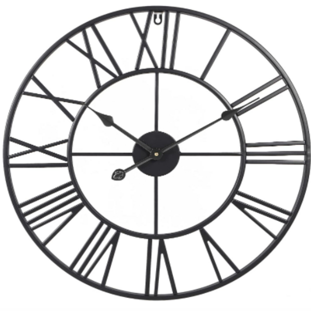 24" Metal Wall Clock Round Shape
