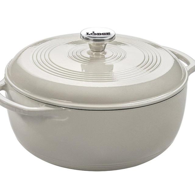 Cast Iron Dutch Oven, White, 6-Quart