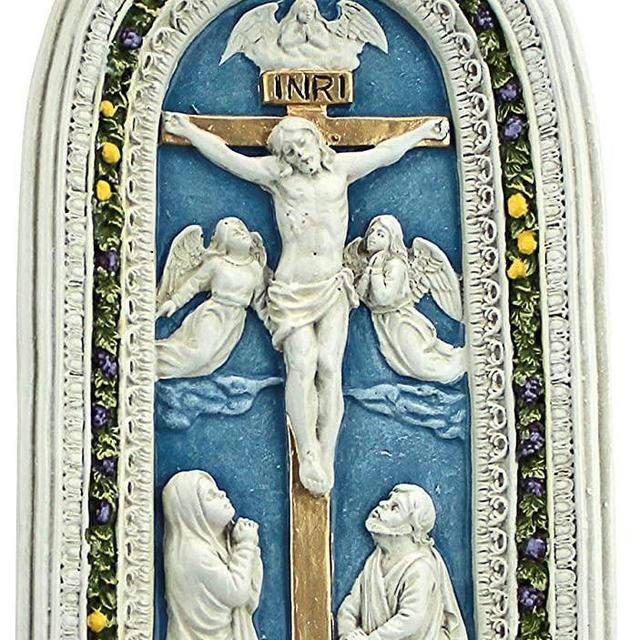 Design Toscano The Crucifixion of Jesus Wall Font Sculpture, Full Color