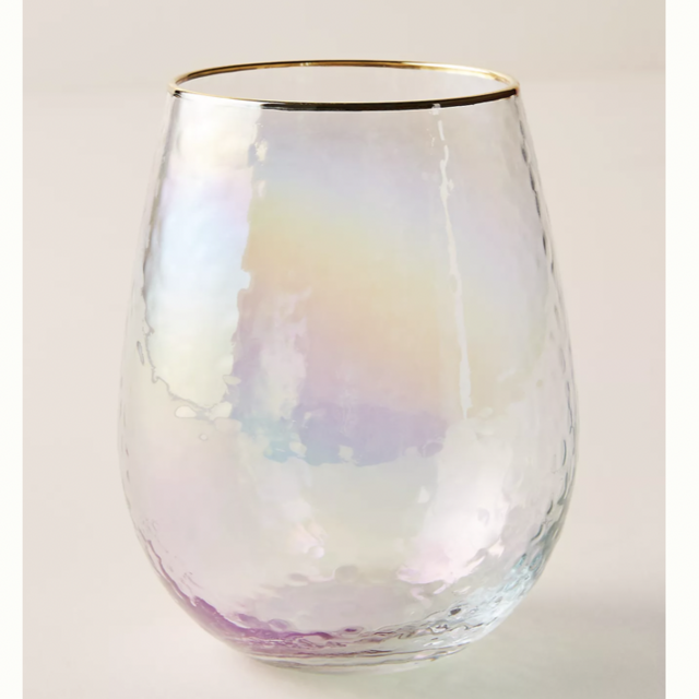 Lustered Stemless Wine Glasses, Set of 4