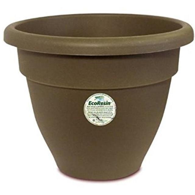 Akro-Mils Caribbean Eco-Resin Pot, 12-Inch, Chocolate