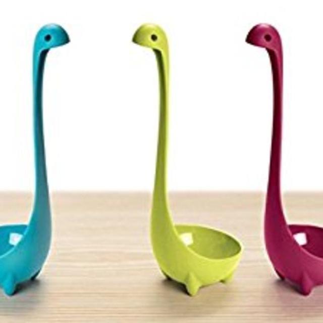 (Pack of 3) Loch Ness Scotland Kitchen Monster Nessie Ladle Cute Creative Cartoon Spoon Tableware for Soup (Blue, Purple, Green)