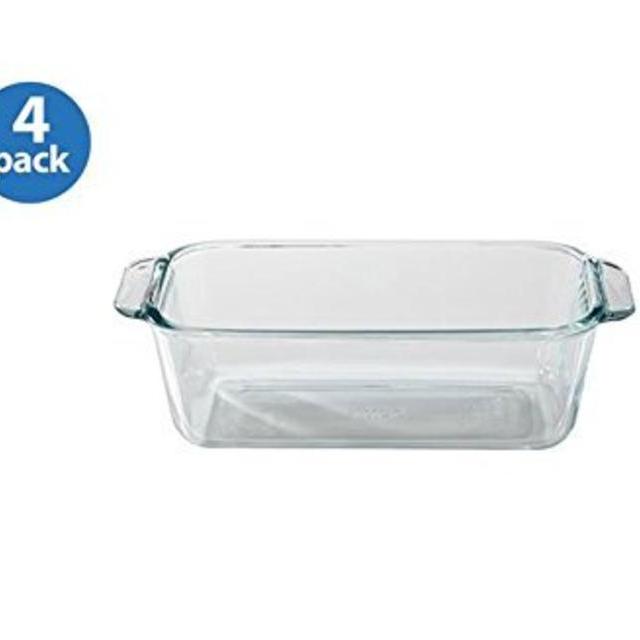 Pyrex Basics 1.5-Quart Loaf Pan, Glass (Set of 4)