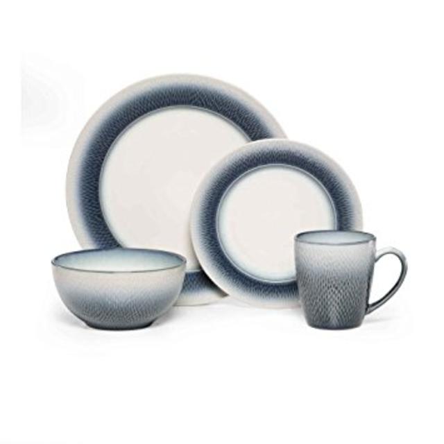 Pfaltzgraff Eclipse Blue 16-Piece Stoneware Round Dinnerware Set