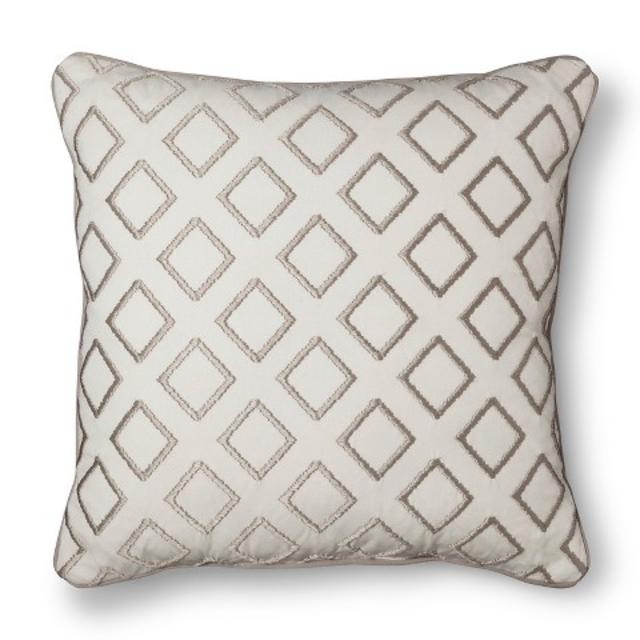 Room Essentials™ Geometric Embroidered Toss Pillow - Gray product details page