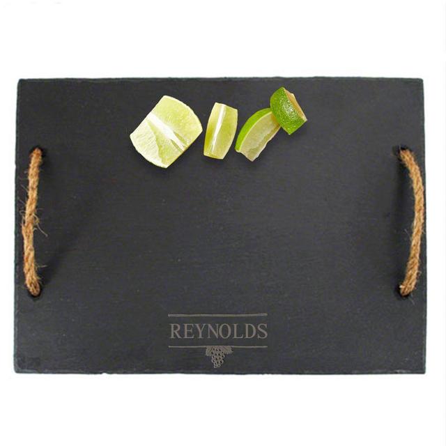 Personalized Slate Cheese Board with Rope Handles