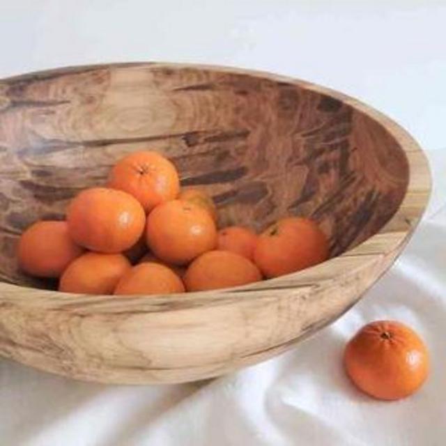 Natural Maple Wood Fruit Salad Bowl 14 Inch