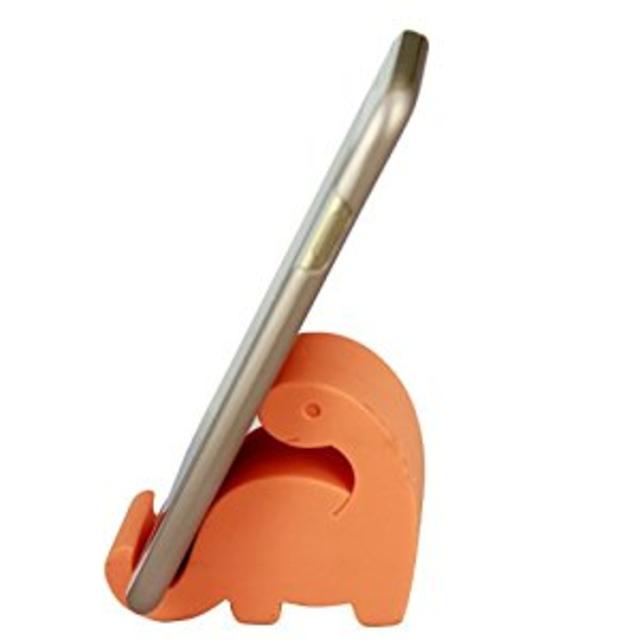 Comix Mini Dinosaur Shape Cute Cell Phone Mounts Candy Color Creative Ipad Set Material of Silica Ge, Size:2.4" X 2.6" X 1.1", for Iphone Ipad Samsung Phone Tablet Plate Pc (Orange)