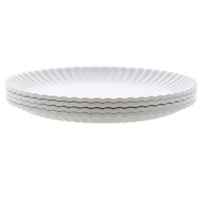 "What Is It?" Reusable "Paper" Dinner Plate, 9 Inch Melamine, Set of 4