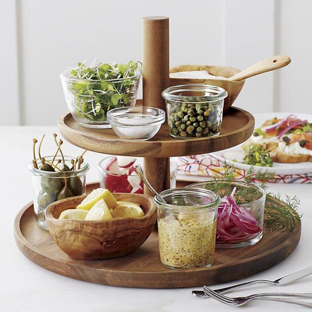 2-Piece Acacia Stacking Platter Set