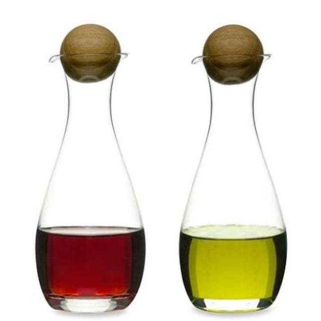 Sagaform®  Oil/Vinegar Bottles With Oak Stoppers (Set Of 2)