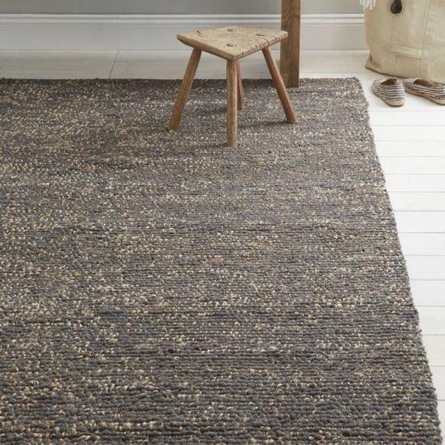 Mini Pebble Jute Wool Rug- Slate/Natural