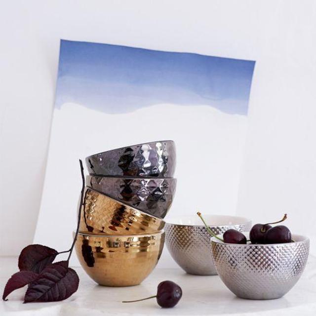 Metallic Textured Dip Bowls