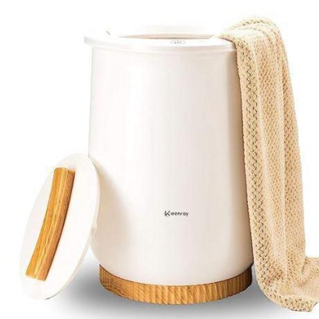 Keenray Towel Warmer, Luxury Towel Warmer Bucket, Large Towel Warmers for Bathroom, Auto Shut Off, Fits Up to Two 40"X70" Oversized Towels, Bathrobes, Blankets, PJ's and More, White, CL1