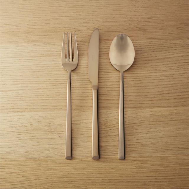 12-piece shiny copper flatware set