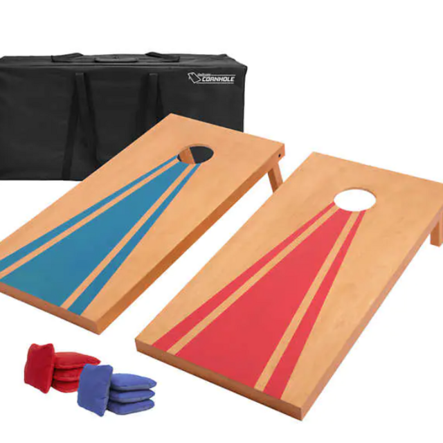 GoSports Stained Wood Cornhole Set - Regulation Size