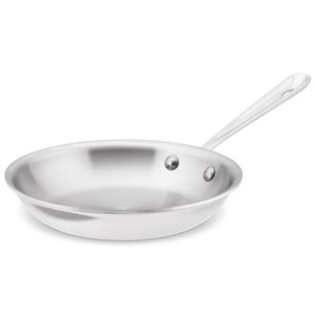 All-Clad 4108 Stainless Steel Tri-Ply Bonded Dishwasher Safe Fry Pan / Cookware, 8-Inch, Silver