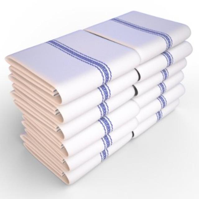 Keeble Outlets One Dozen (12) Kitchen Dish Towels - White - High Quality, Low Lint, Professional Grade 24 oz., 100% Cotton Tea Towel With Herringbone Weave for Exceptional Absorption. Use The Kitchen Towel Preferred by Professional Chefs Around the World - 25.5 in. x 14.5 in.