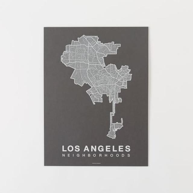 Native Maps, Los Angeles, White + Gray