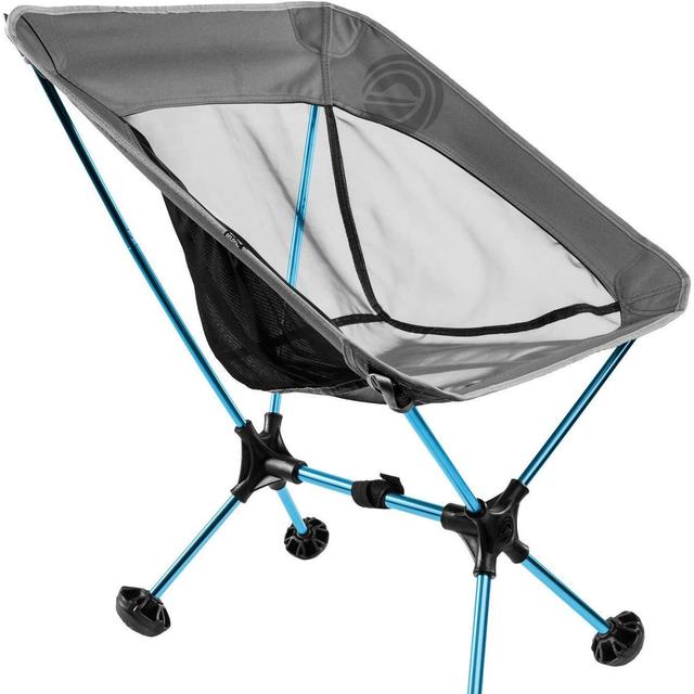 Terralite Portable Camp Chair. Perfect for Camping, Beach, Backpacking & Outdoor Festivals. Compact & Heavy Duty (Supports 300 lbs). Includes TerraGrip Feet- Won’t Sink in The Sand or Mud.