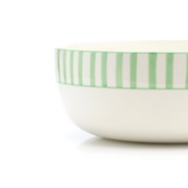 Large Striped Ceramic Serving Bowl