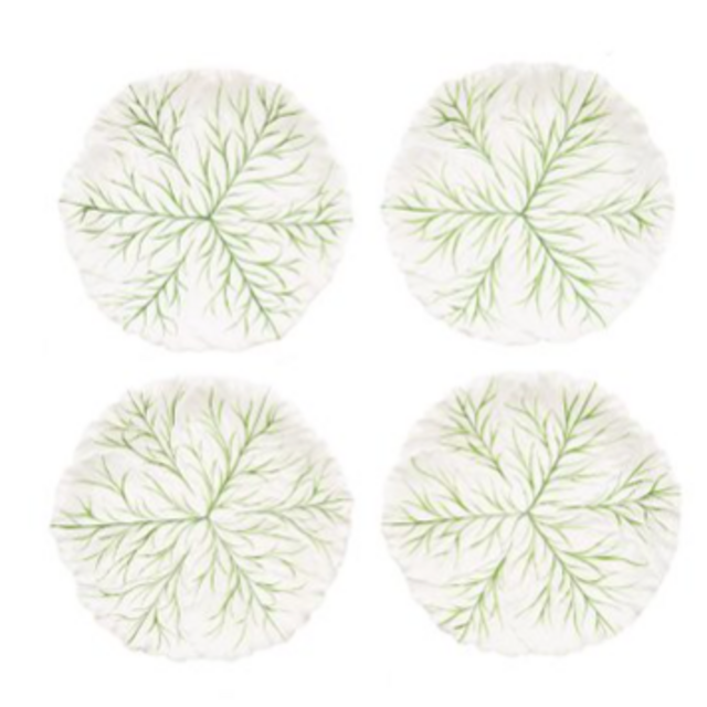 Farm-To-Table By MODA DOMUS, Set-Of-Four Handpainted Ceramic Cabbage Dinner Plates