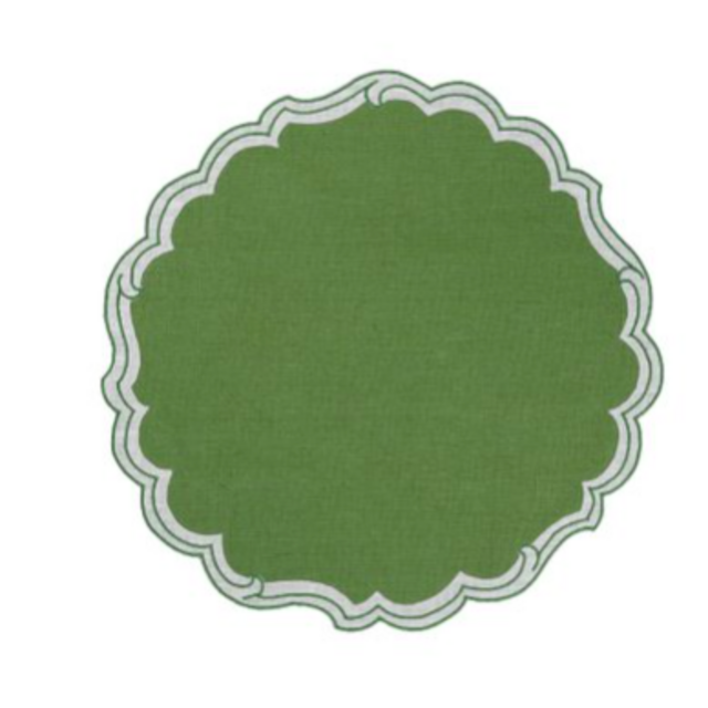 Victoria Set-Of-Four Embroidered Linen Placemats