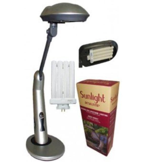 Sunlight Desk Lamp Natural Full Spectrum Sun Light. Simulates Daylight. 150Watt Output uses 27 Watts. Touch On/Off Switch.