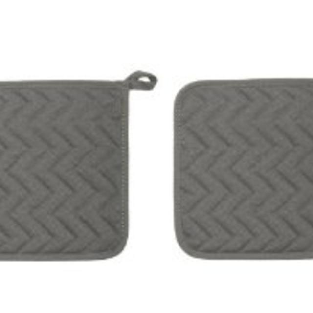 Now Designs Basic Potholders, London Grey, Set of 2