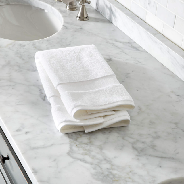 CRATE & BARREL Organic Turkish Hand Towels — White