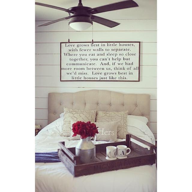 Love grows best in little houses Framed wood sign