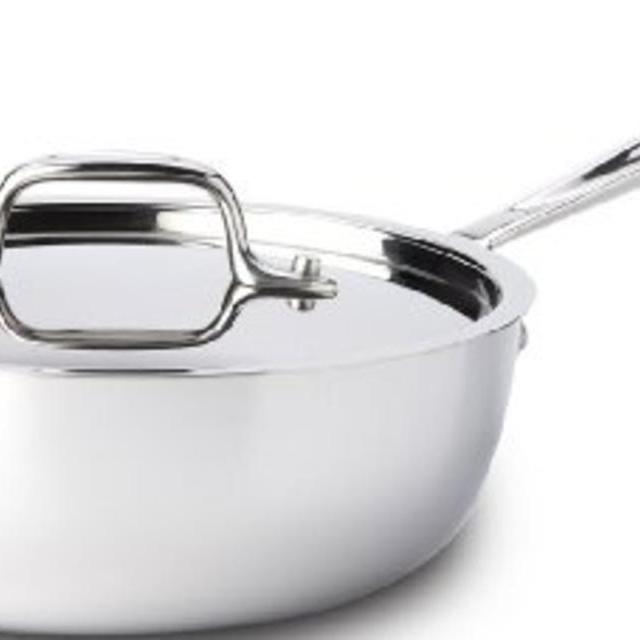 All-Clad 4212 Stainless Steel Tri-Ply Bonded Dishwasher Safe Saucier Pan with Lid / Cookware, 2-Quart, Silver