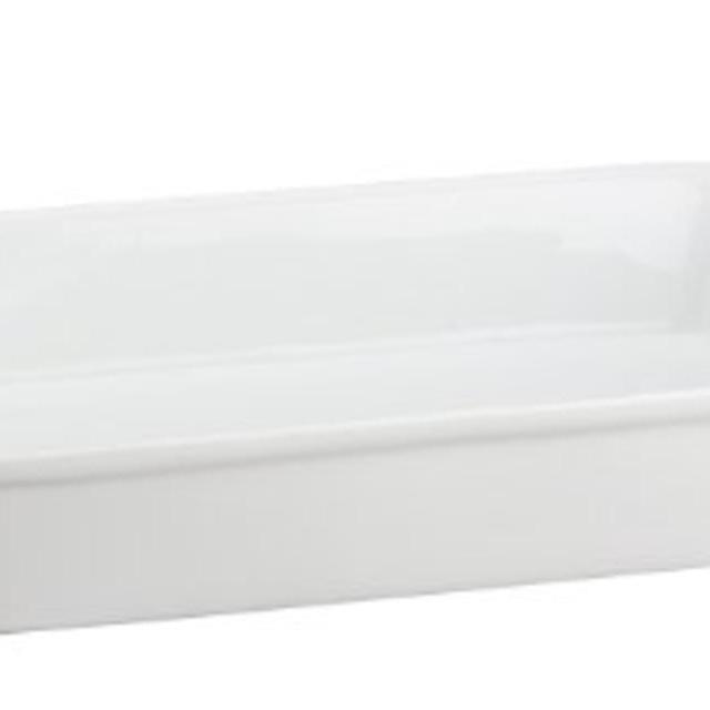 HIC Oblong Rectangular Baking Dish Roasting Lasagna Pan, Fine White Porcelain, 13-Inches x 9-Inches x 2.5-Inches
