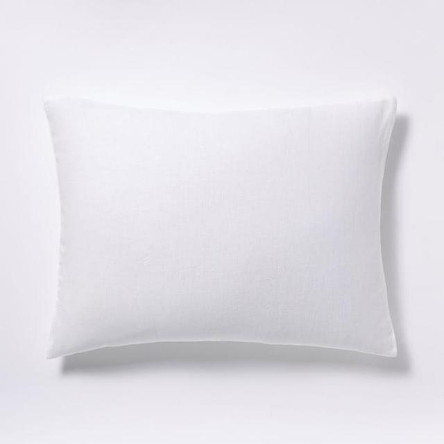 Belgian Flax Linen King Shams -- White