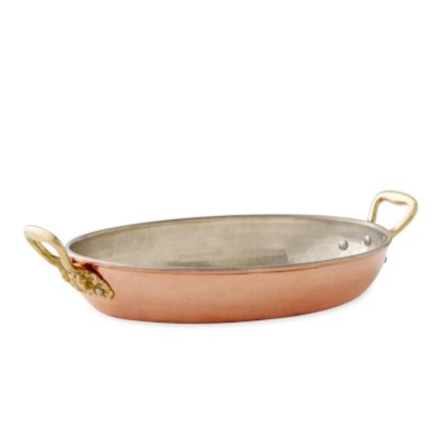 Ruffoni Copper Gratin Pan with Acorn Handles