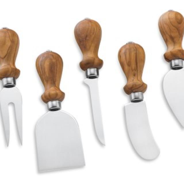 Antonini Olive Wood Cheese Knives, Set of 5
