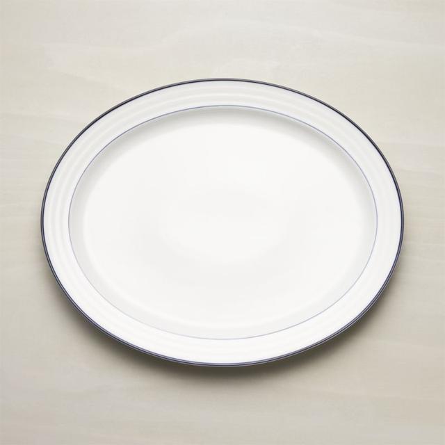 Roulette Blue Band Large Oval Platter