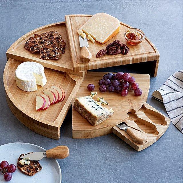 17 Inch Swivel Cheese Board with Knives