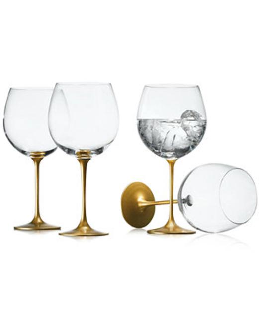 The Cellar Gold Set of 4 Wine Glasses, Only at Macy's