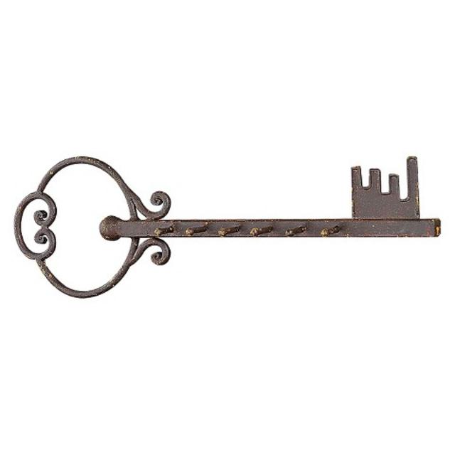 Metal Key with 6 Hooks - Rust product details page