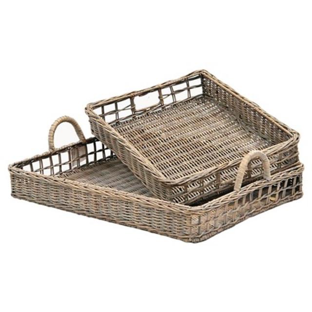 Anita Wicker Rectangular Tray - Set of 2 product details page