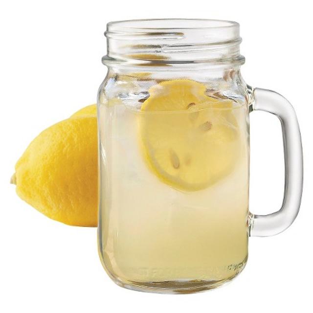 4pc Clear Glass Drinking Jar Drinkware Set 16.5oz product details page
