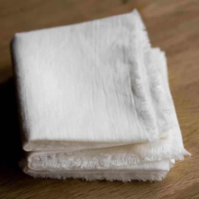 RW GUILD FRINGED FLAX LINEN NAPKIN - SET OF 4