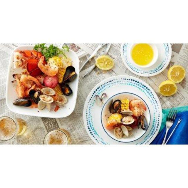 Corelle 32-Piece Livingware Ocean Blues Dinnerware Set - Walmart.com